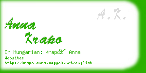 anna krapo business card